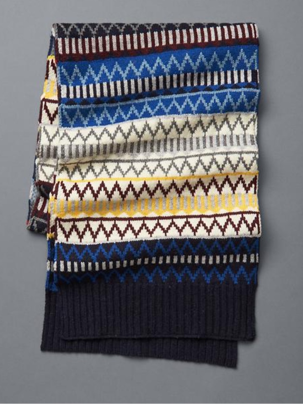 GAP Fair Isle Wool Blend Knit Scarf